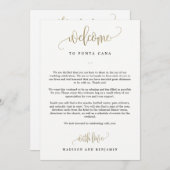 Welkom op de bruiloft en reiskaart Faux Gold Kaart (Voorkant / Achterkant)