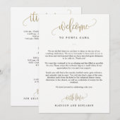 Welkom op de bruiloft en reiskaart Faux Gold Kaart (Voorkant / Achterkant)