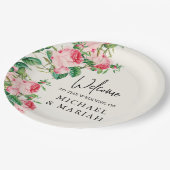 Welkom op de bruiloft | Floral Wedding Welkom Papieren Bordje (Gekanteld)