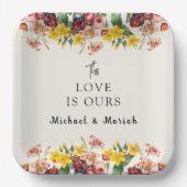 Welkom op de bruiloft | Floral Wedding Welkom Papieren Bordje (Voorkant)