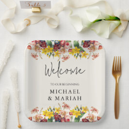 Welkom op de bruiloft | Floral Wedding Welkom Papieren Bordje