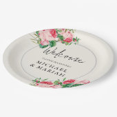 Welkom op de bruiloft | Floral Wedding Welkom Papieren Bordje (Gekanteld)