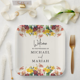 Welkom op de bruiloft | Floral Wedding Welkom Papieren Bordje