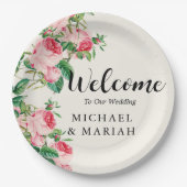 Welkom op de bruiloft | Floral Wedding Welkom Papieren Bordje (Voorkant)