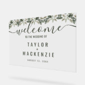 Welkom op de bruiloft gepersonaliseerde Modern Lea Acryl Bord (Hoek)