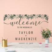 Welkom op de bruiloft gepersonaliseerde Modern Lea Acryl Bord (Huwelijk)