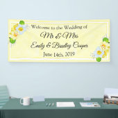 Welkom op de bruiloft van de gele bloemen banner (Beurs)