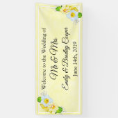 Welkom op de bruiloft van de gele bloemen banner (Verticaal)