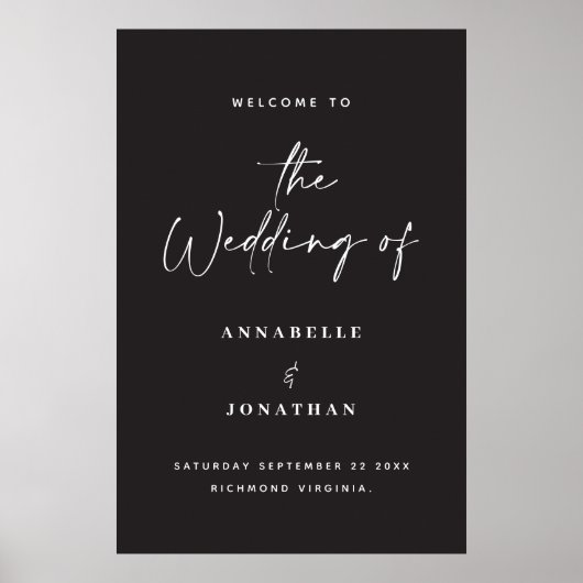 welkom op de bruiloft van de moderne typografie poster (Voorkant)