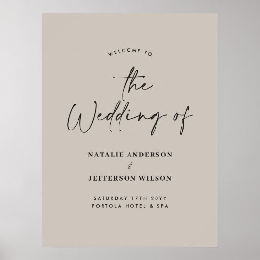 welkom op de bruiloft van de moderne typografie poster (Voorkant)