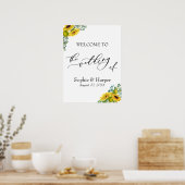 Welkom op de bruiloft van Eucalyptus & Zonnebloeme Poster (Keuken)
