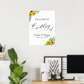 Welkom op de bruiloft van Eucalyptus & Zonnebloeme Poster (Thuiskantoor)
