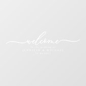 Welkom op de bruiloft van het handtekening schrift raamsticker (Vel)