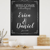 welkom op de bruiloft van printbord poster (Keuken)