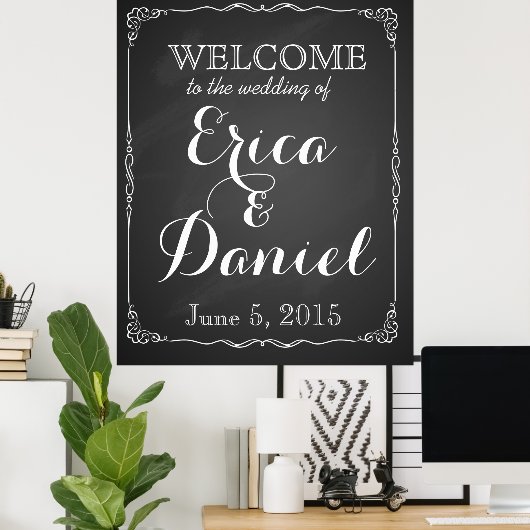 welkom op de bruiloft van printbord poster (Thuiskantoor)