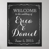 welkom op de bruiloft van printbord poster (Voorkant)