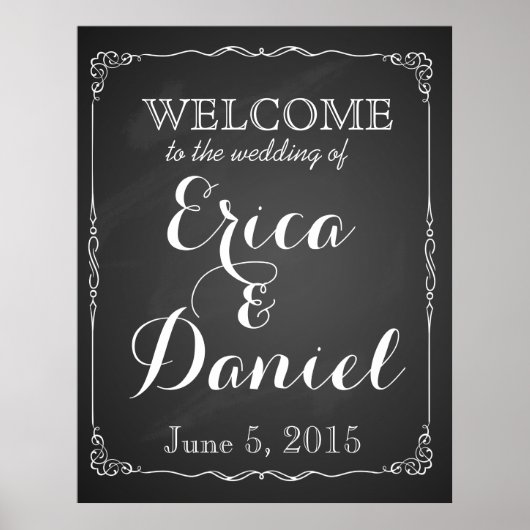 welkom op de bruiloft van printbord poster (Voorkant)