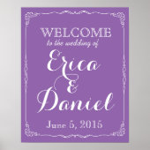 welkom op de bruiloft van printbord poster (Voorkant)