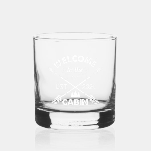 Welkom op de Cabin | Rustige pijlen Whisky Glas (Voorkant)