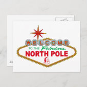 Welkom op de Fabulous North Pole (Vegas Sign) Briefkaart (Voorkant / Achterkant)