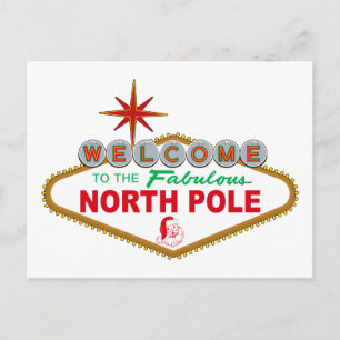 Welkom op de Fabulous North Pole (Vegas Sign) Briefkaart