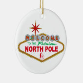 Welkom op de Fabulous North Pole (Vegas Sign) Keramisch Ornament (Rechts)
