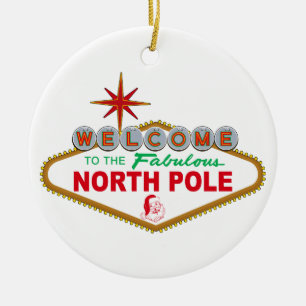 Welkom op de Fabulous North Pole (Vegas Sign) Keramisch Ornament