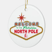 Welkom op de Fabulous North Pole (Vegas Sign) Keramisch Ornament (Links)