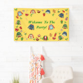 Welkom op de gele lelijke trui party spandoek (Insitu)