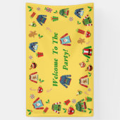 Welkom op de gele lelijke trui party spandoek (Verticaal)