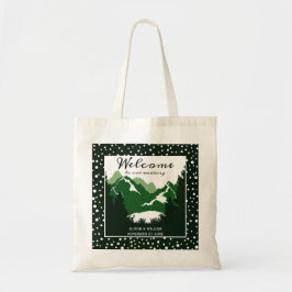 Welkom op de groene en witte bergen tote bag