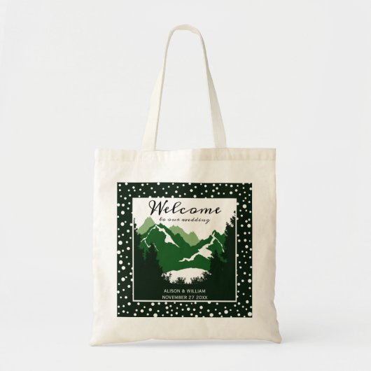 Welkom op de groene en witte bergen tote bag (Voorkant)