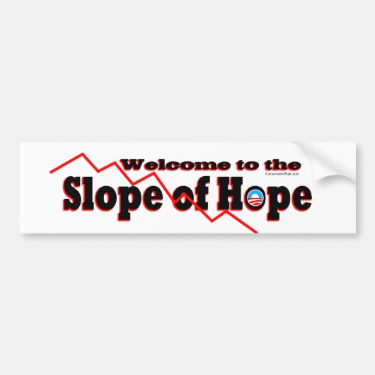Welkom op de helling van de hoop bumpersticker (Voorkant)