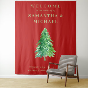 Welkom op de kerstbruiloft wandkleed