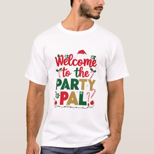Welkom op de kerstparty t-shirt (Voorkant)