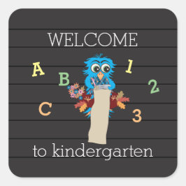 Welkom op de kleuterschool | 1e schooldag vierkante sticker