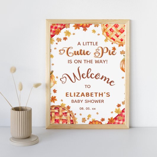 Welkom op de Little Cutie Pie Pumpkin Fall Baby Sh Poster