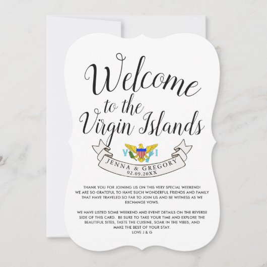 Welkom op de Maagdeneilanden | Destination Wedding Kaart (Voorkant)