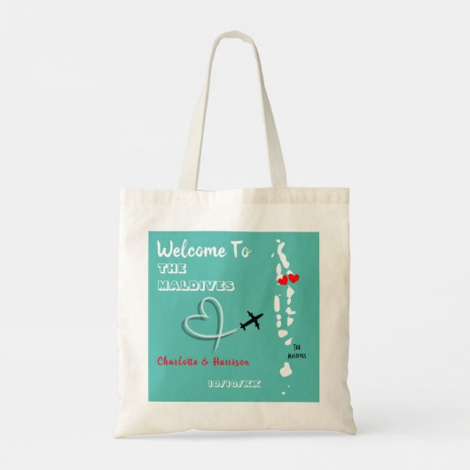 Welkom op de Malediven bestemming bruiloft Tote Bag (Achterkant)