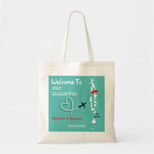 Welkom op de Malediven bestemming bruiloft Tote Bag (Voorkant)
