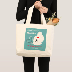 Welkom op de Mauritiaanse bestemming bruiloft Grote Tote Bag