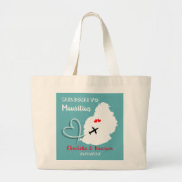 Welkom op de Mauritiaanse bestemming bruiloft Grote Tote Bag