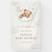 Welkom op de On Cloud Nine Teddybeer Baby Shower Spandoek (Verticaal)