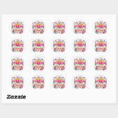 Welkom op de peuterspeelzaal retro potlood ronde sticker (Vel)