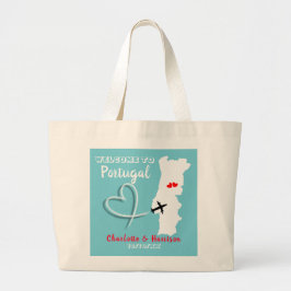 Welkom op de Portugese bestemming bruiloft Grote Tote Bag