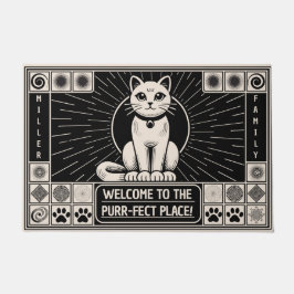 Welkom op de Purr-fecte Plaats, individuele katten Deurmat