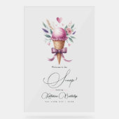 Welkom op de Scoop Ice Cream Bruidsdouche Acryl Bord (Voorkant)