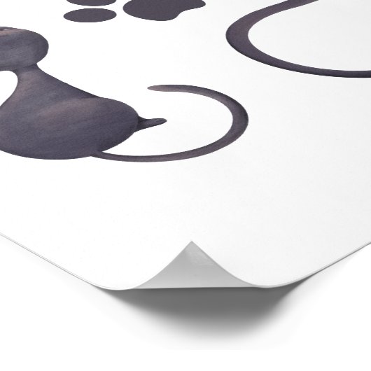 Welkom op de verjaardag van zwarte kat kinderen poster (Hoek)