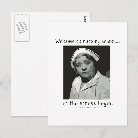 Welkom op de verpleegschool briefkaart (Voorkant / Achterkant)