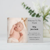 Welkom op de wereld Baby Geboorte Aankondiging Kaa (Staand voorkant)